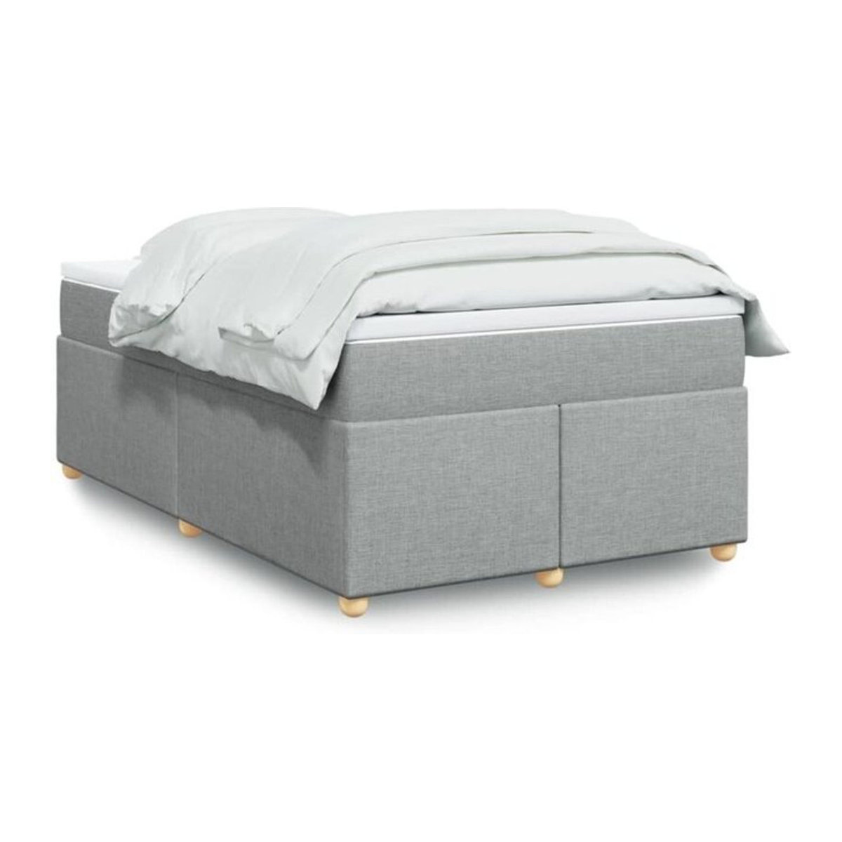 Vidaxl Boxspringbett mit Matratze aus Stoff in Grau und Weiß, B/T/H: 190 x 120 x 46 cm - Bild 1