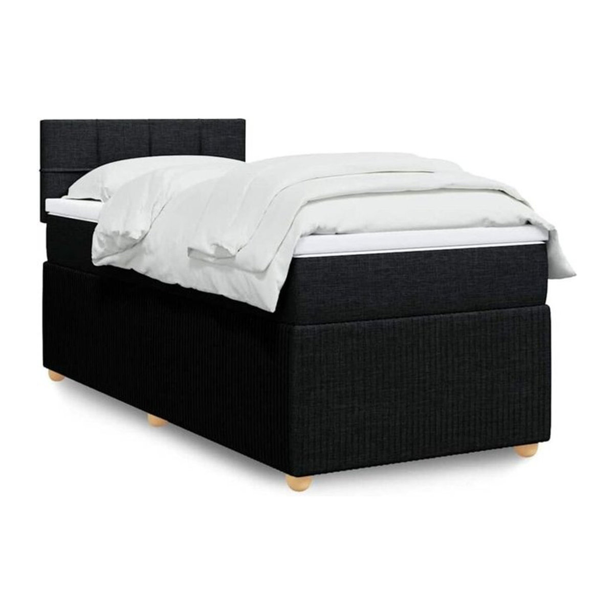 Vidaxl Boxspringbett mit Matratze aus Stoff in Schwarz B/T/H: 100 x 200 x 100,5 cm - Bild 1