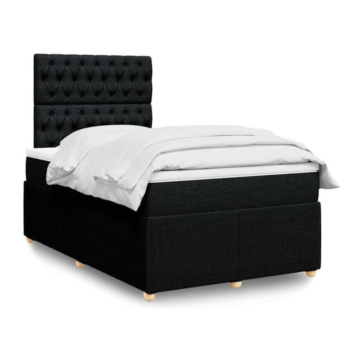 vidaxl Boxspringbett mit Matratze aus Stoff in Schwarz B/T/H: 120 x 200 cm - Bild 1