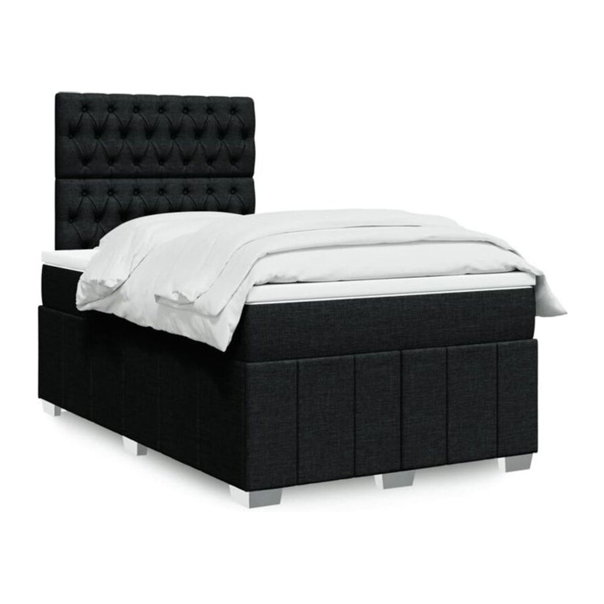 vidaxl Boxspringbett mit Matratze aus Stoff in Schwarz B/T/H: 120 x 200 x 140,5 cm - Bild 1