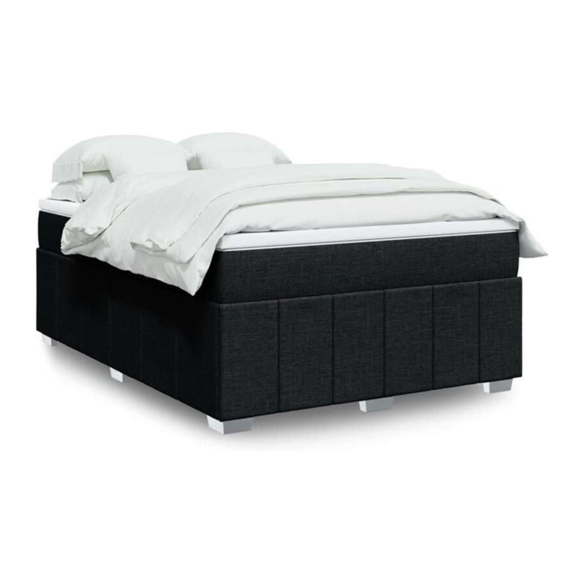 Vidaxl Boxspringbett mit Matratze aus Stoff in Schwarz, B/T/H: 140 x 190 cm - Bild 1