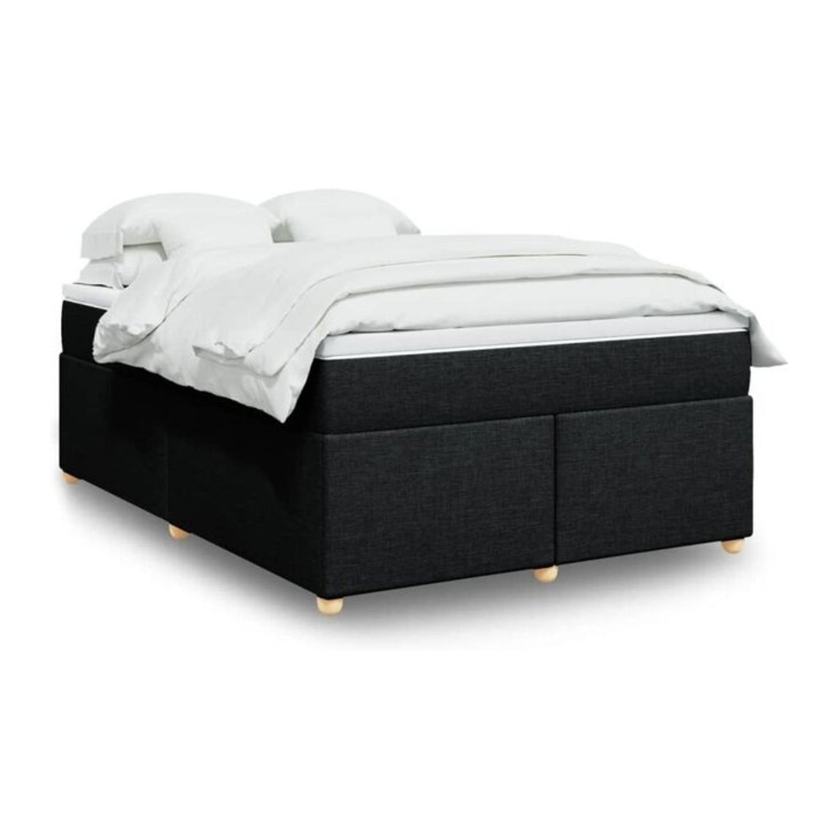 vidaxl Boxspringbett mit Matratze aus Stoff in Schwarz B/T/H: 140 x 200 cm - Bild 1