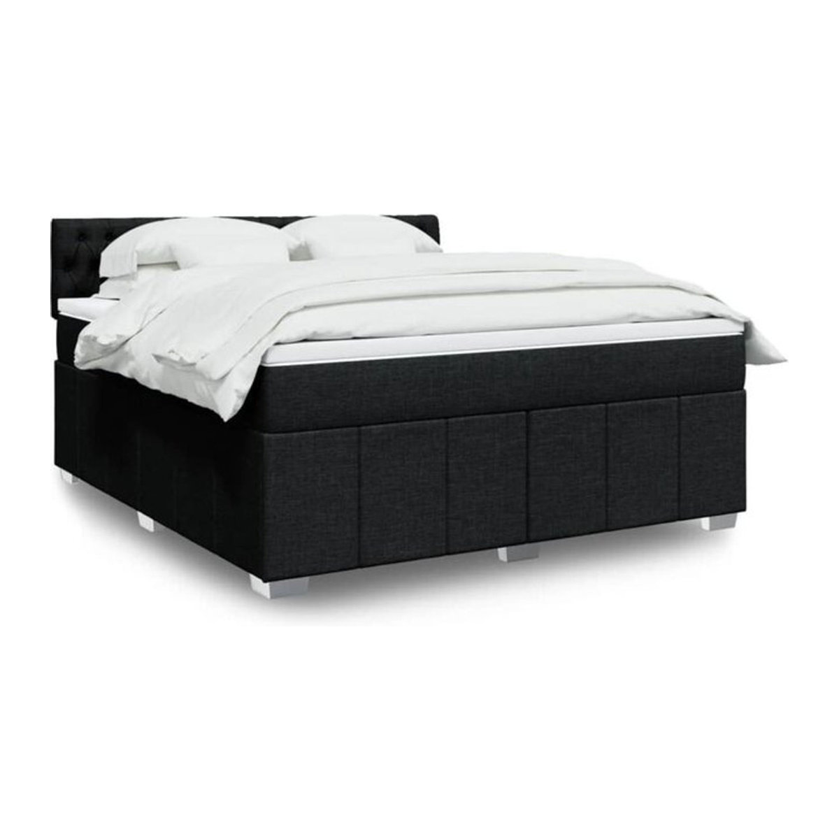 Vidaxl Boxspringbett mit Matratze aus Stoff in Schwarz B/T/H: 180 x 200 x 100,5 cm - Bild 1