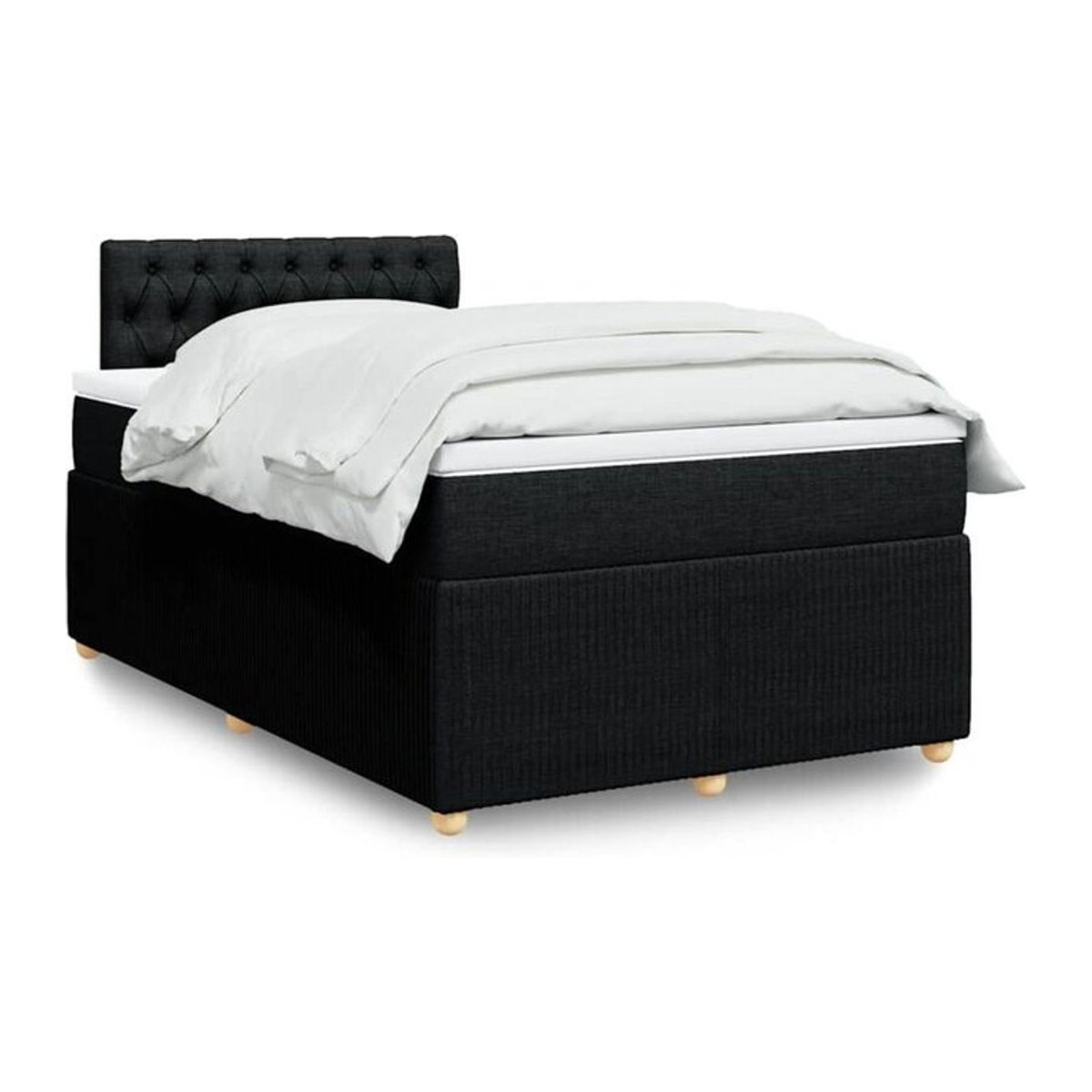 Vidaxl Boxspringbett mit Matratze aus Stoff in Schwarz, B/T/H: 190 x 120 x 100,5 cm - Bild 1