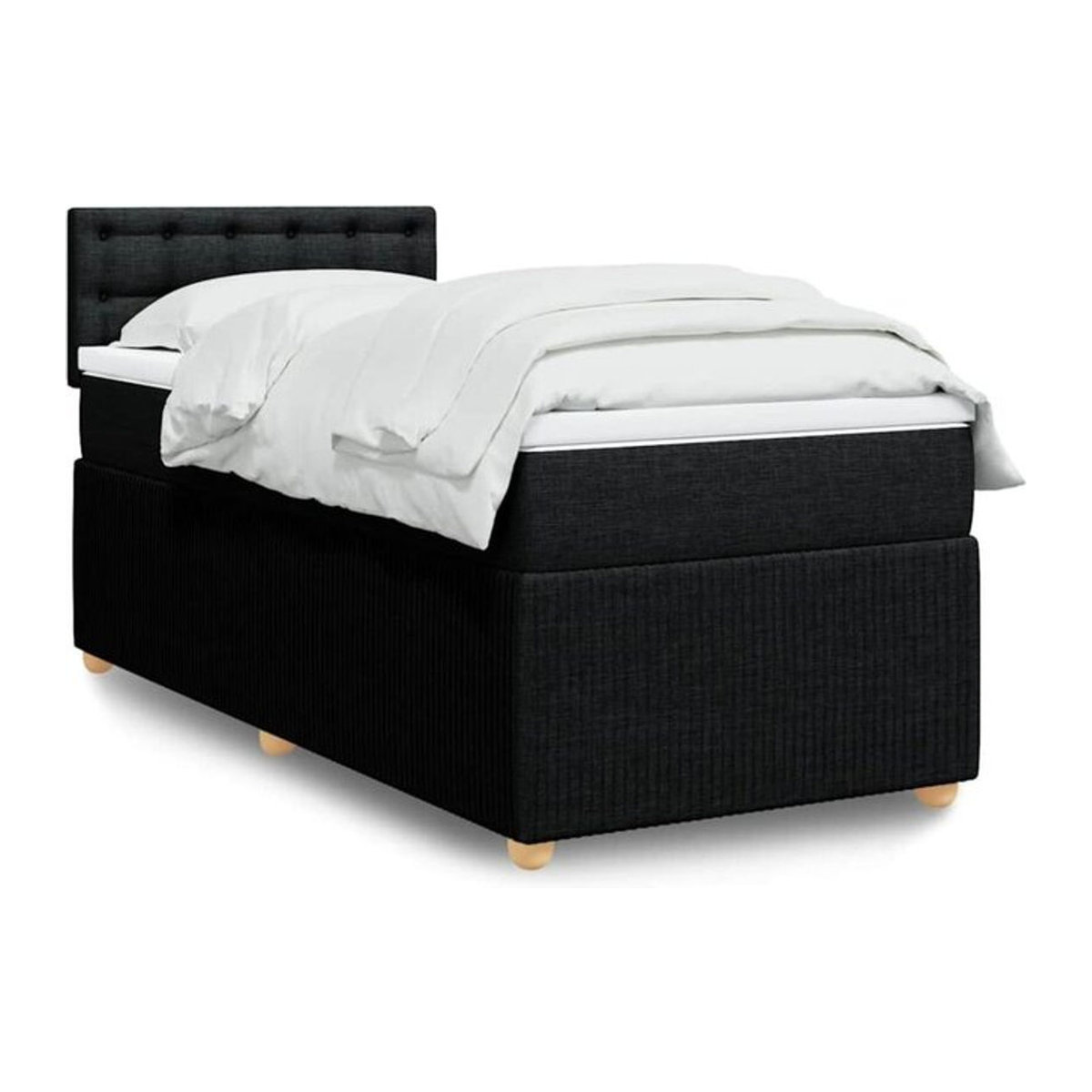 Vidaxl Boxspringbett mit Matratze aus Stoff in Schwarz B/T/H: 200 x 100 x 100,5 cm - Bild 1