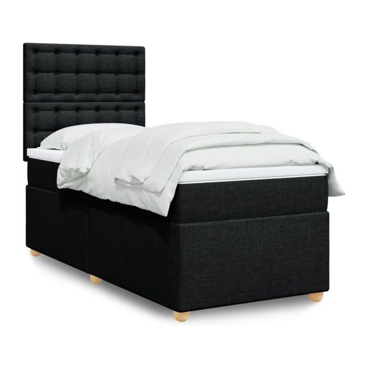 vidaxl Boxspringbett mit Matratze aus Stoff in Schwarz B/T/H: 200 x 100 x 140,5 cm - Bild 1