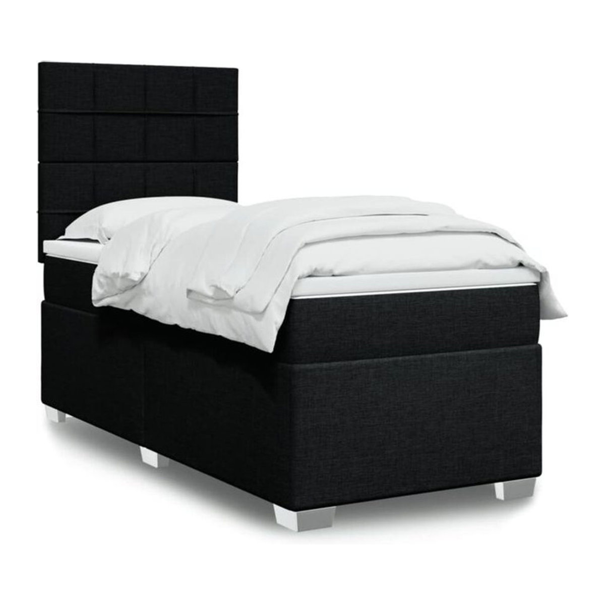 vidaxl Boxspringbett mit Matratze aus Stoff in Schwarz B/T/H: 200 x 100 x 150,5 cm - Bild 1