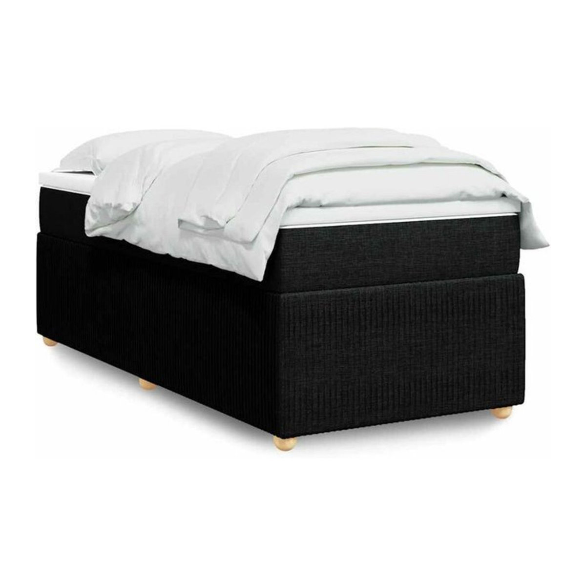 vidaxl Boxspringbett mit Matratze aus Stoff in Schwarz B/T/H: 200 x 100 x 46 cm - Bild 1