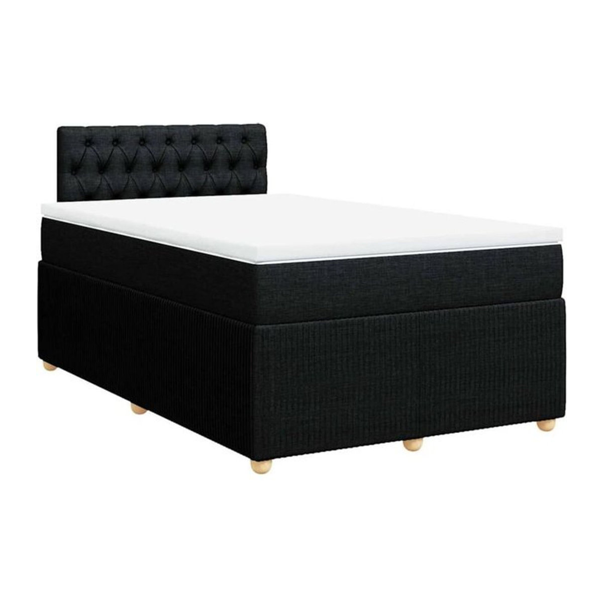 Vidaxl Boxspringbett mit Matratze aus Stoff in Schwarz, B/T/H: 200 x 120 x 100,5 cm - Bild 1