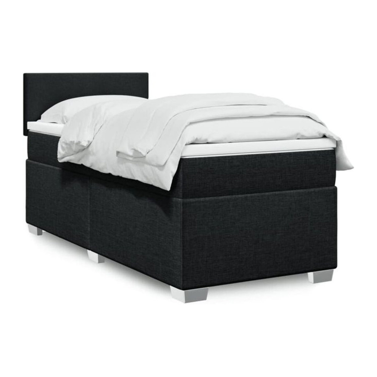 vidaxl Boxspringbett mit Matratze aus Stoff in Schwarz B/T/H: 80 x 200 x 100,5 cm - Bild 1