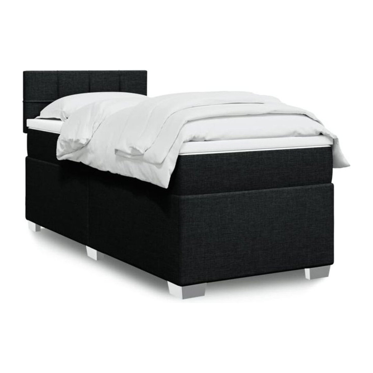 vidaxl Boxspringbett mit Matratze aus Stoff in Schwarz B/T/H: 80 x 200 x 100,5 cm - Bild 1