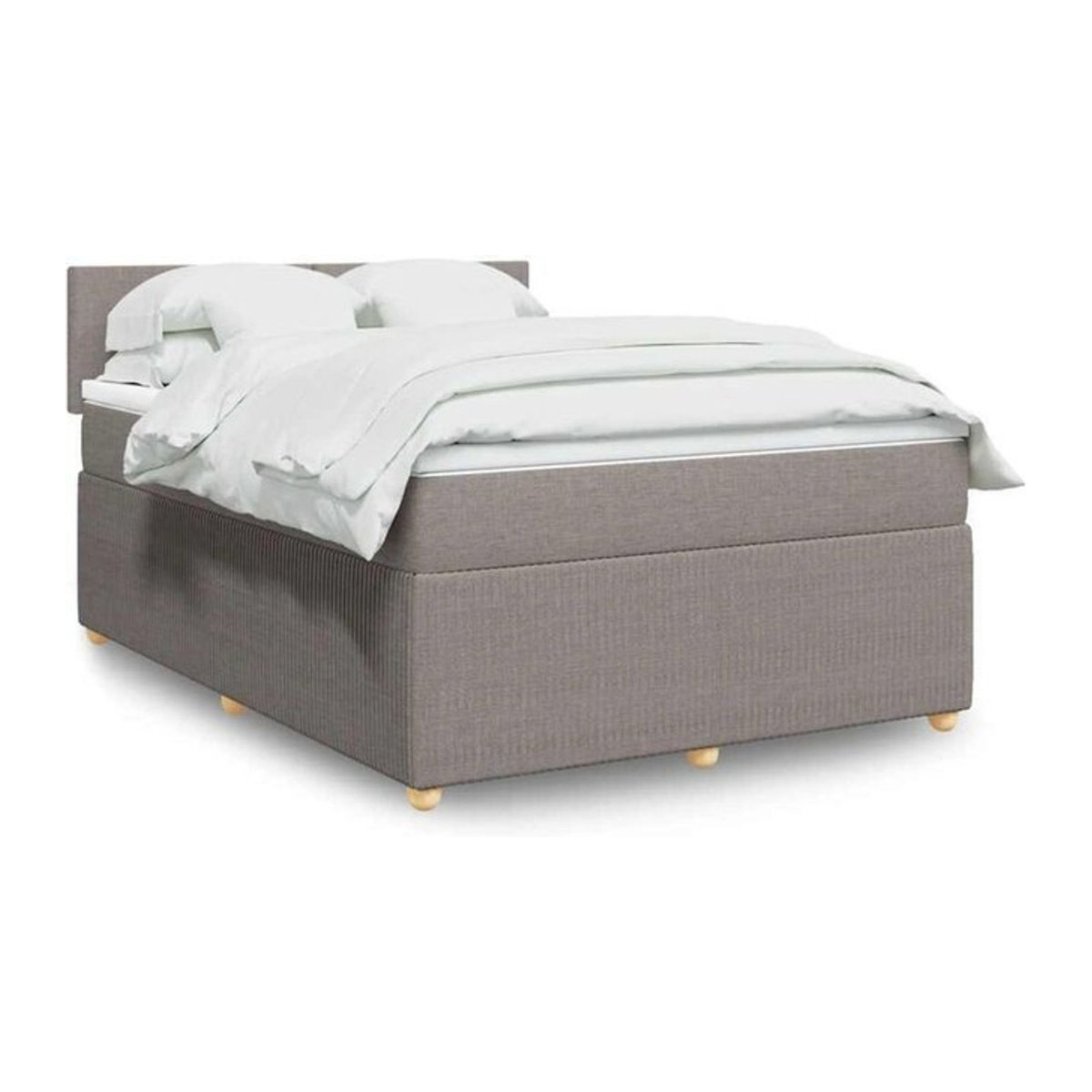 vidaxl Boxspringbett mit Matratze aus Stoff in Taupe Meliert B/T: 140 x 190 cm - Bild 1