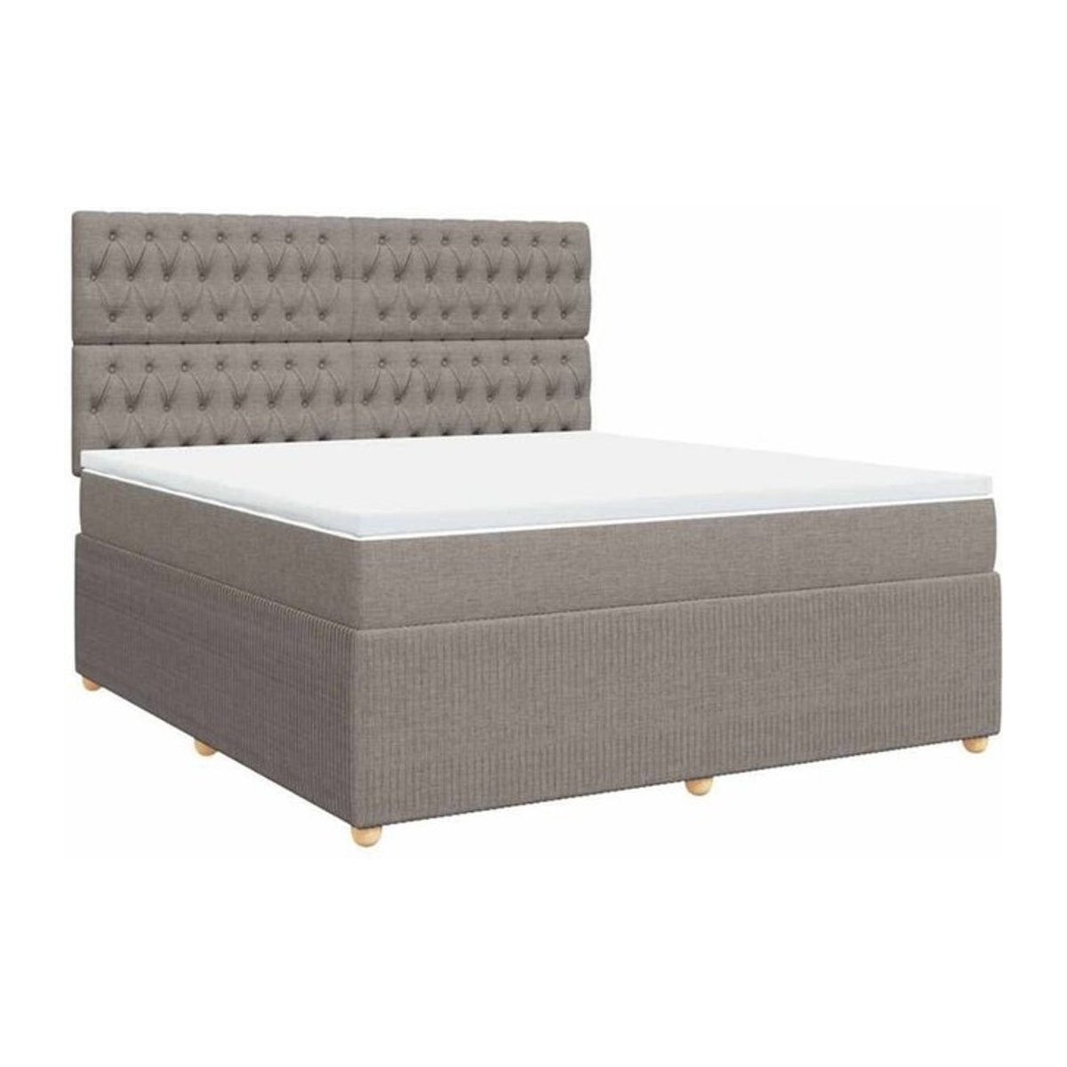 vidaxl Boxspringbett mit Matratze aus Stoff in Taupe meliert B/T: 180 x 200 cm - Bild 1