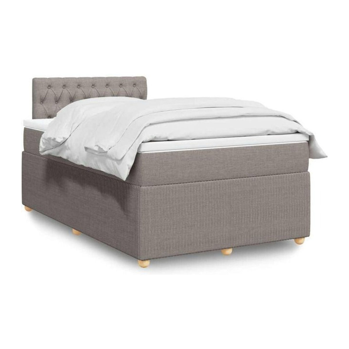 Vidaxl Boxspringbett mit Matratze aus Stoff in Taupe Meliert B/T/H: 120 x 190 x 100,5 cm - Bild 1