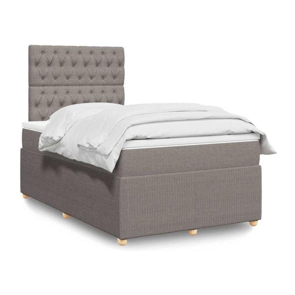 vidaxl Boxspringbett mit Matratze aus Stoff in Taupe meliert, B/T/H: 120 x 190 x 150,5 cm - Bild 1