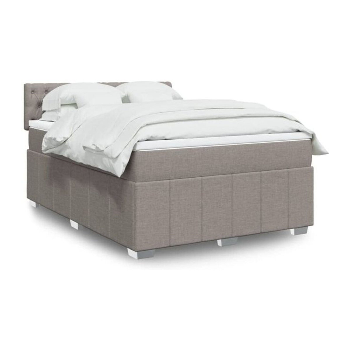 vidaxl Boxspringbett mit Matratze aus Stoff in Taupe meliert, B/T/H: 140 x 200 cm - Bild 1