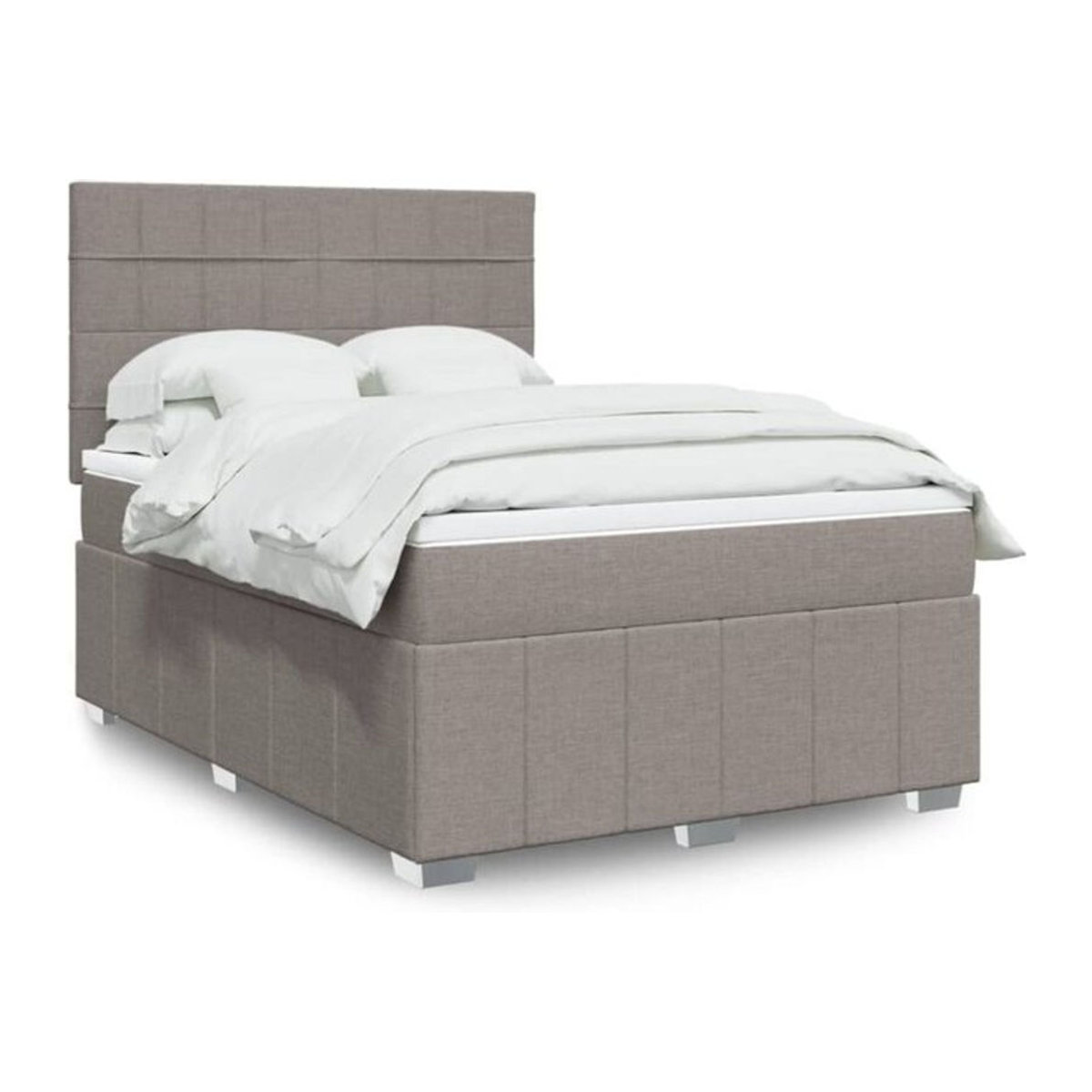 vidaxl Boxspringbett mit Matratze aus Stoff in Taupe meliert B/T/H: 140 x 200 cm - Bild 1