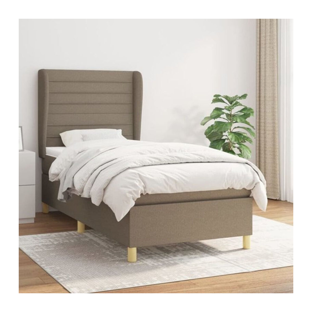 vidaxl Boxspringbett mit Matratze aus Stoff in Taupe meliert, B/T/H: 200 x 80 x 118 cm - Bild 1