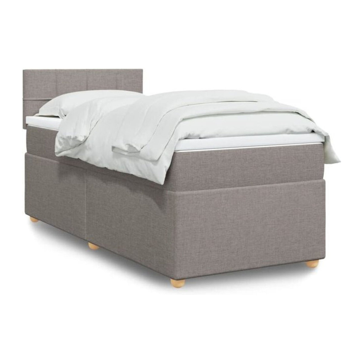 Vidaxl Boxspringbett mit Matratze aus Stoff in Taupe Meliert, B/T/H: 80 x 200 x 100,5 cm - Bild 1