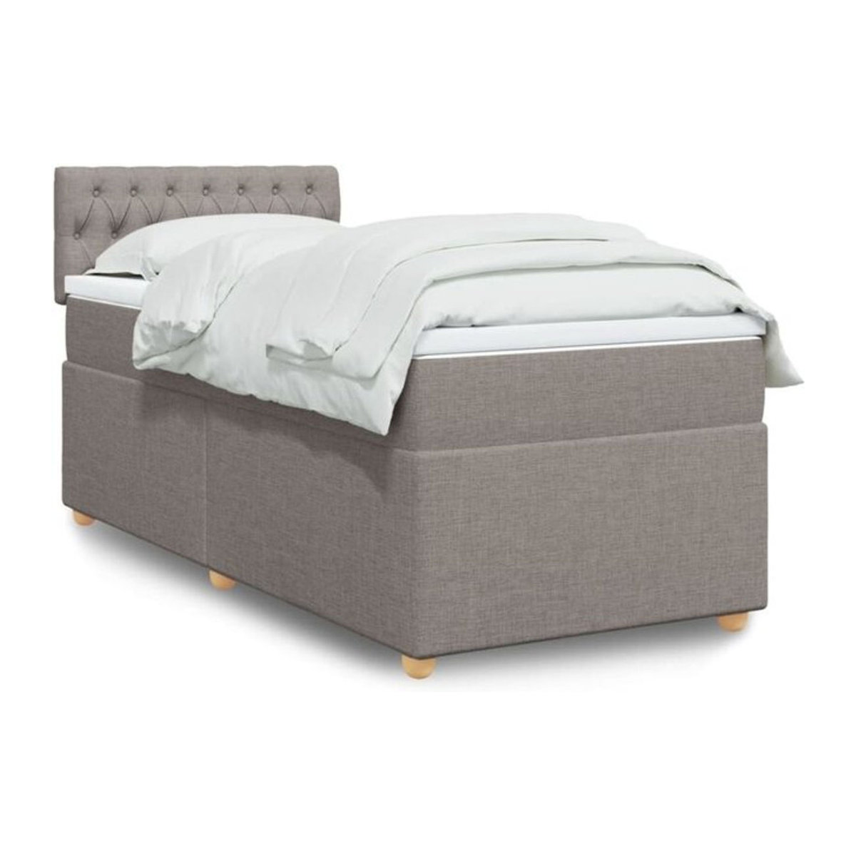 Vidaxl Boxspringbett mit Matratze aus Stoff in Taupe Meliert, B/T/H: 90 x 190 x 100,5 cm - Bild 1