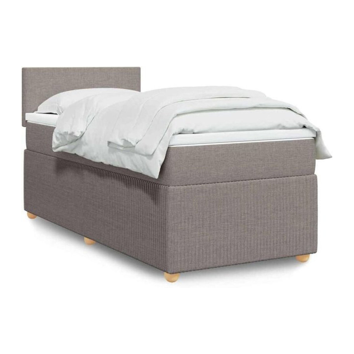 vidaxl Boxspringbett mit Matratze aus Stoff in Taupe meliert, B/T/H: 90 x 190 x 100,5 cm - Bild 1