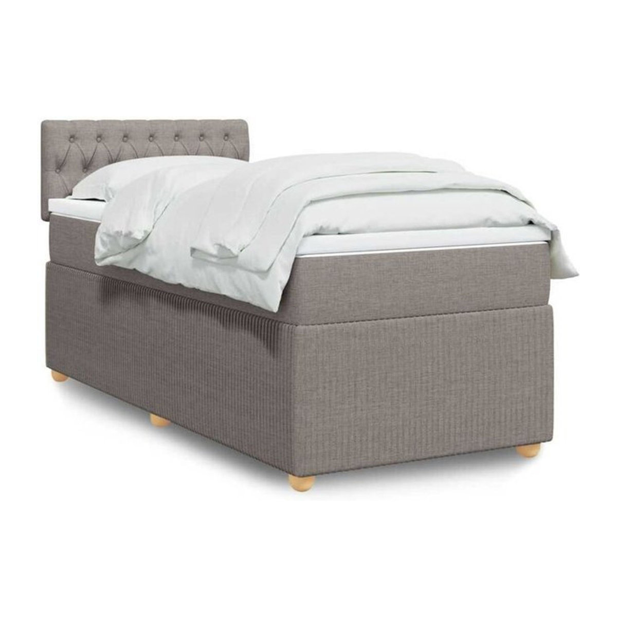 vidaxl Boxspringbett mit Matratze aus Stoff in Taupe meliert, B/T/H: 90 x 190 x 100,5 cm - Bild 1