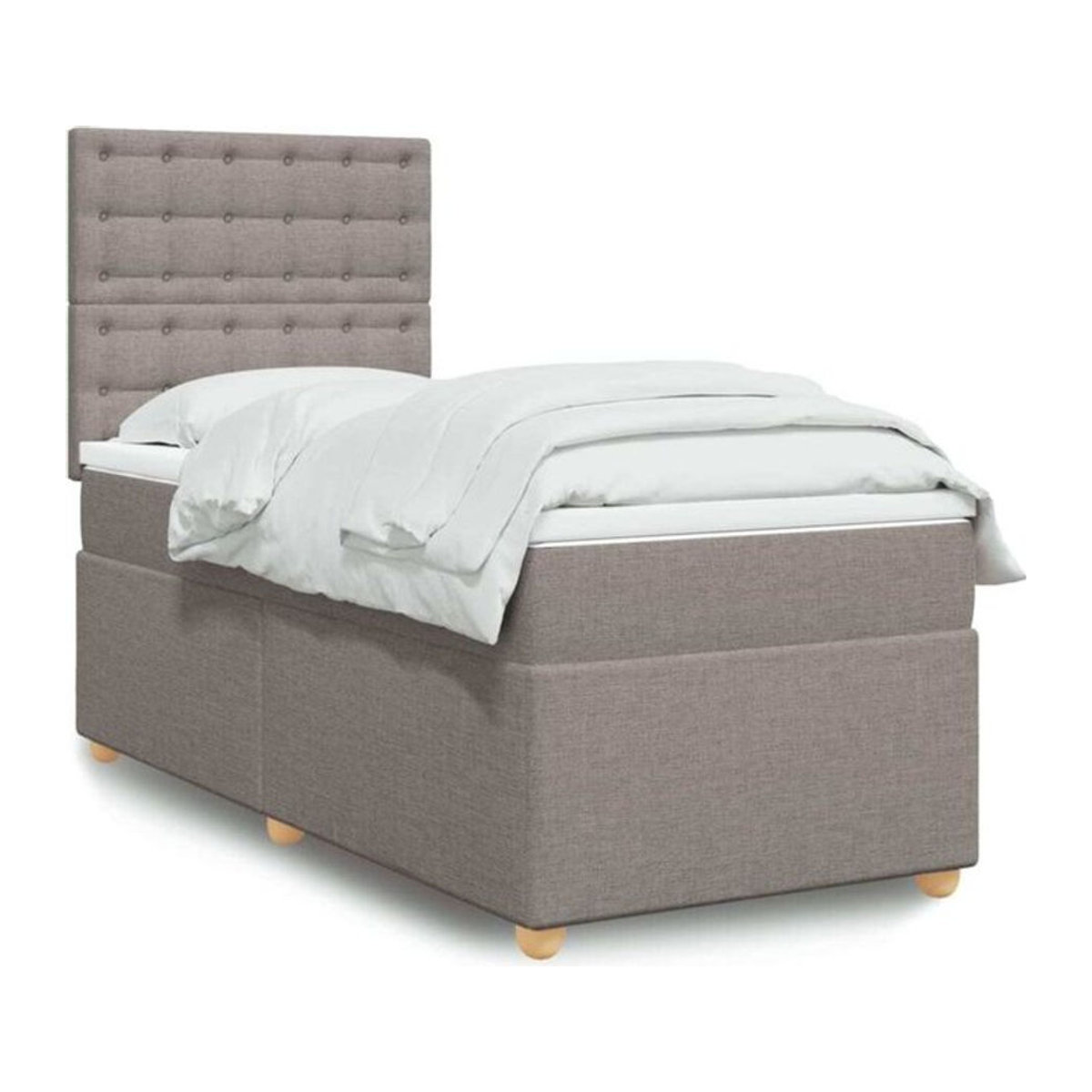 vidaxl Boxspringbett mit Matratze aus Stoff in Taupe meliert, B/T/H: 90 x 200 cm - Bild 1