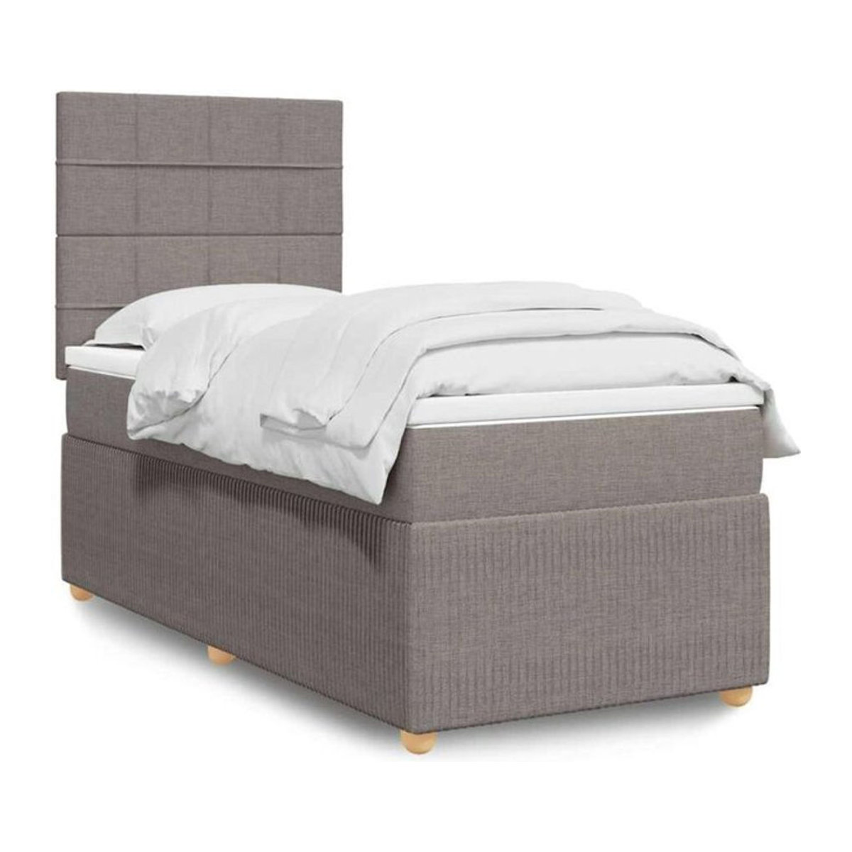vidaxl Boxspringbett mit Matratze aus Stoff in Taupe meliert, B/T/H: 90 x 200 cm - Bild 1