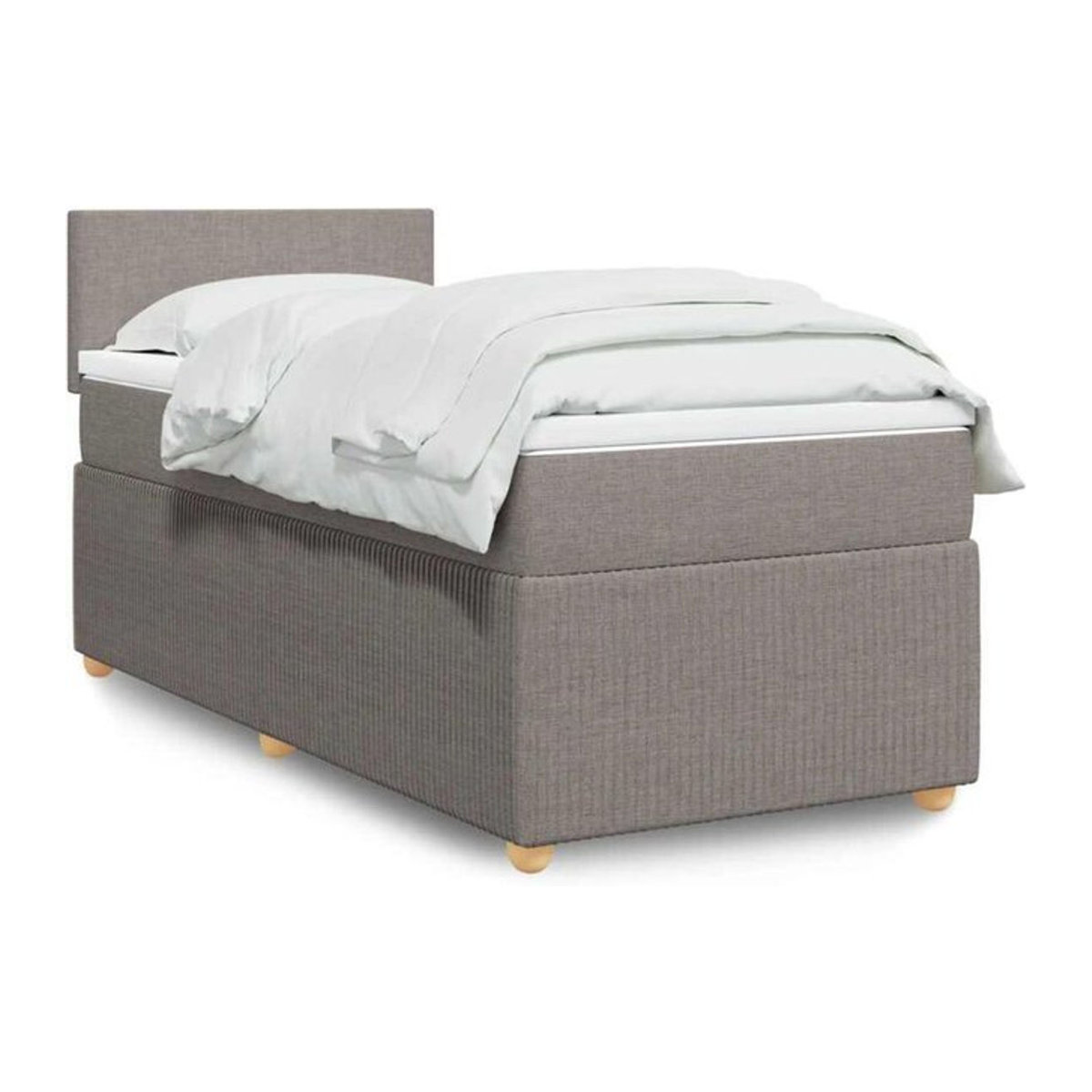 vidaxl Boxspringbett mit Matratze aus Stoff in Taupe meliert, B/T/H: 90 x 200 x 100,5 cm - Bild 1