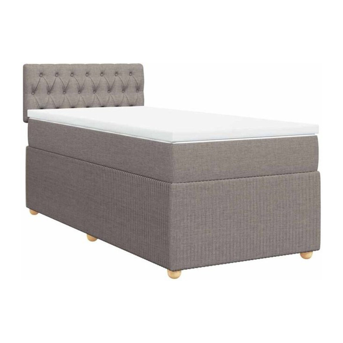 vidaxl Boxspringbett mit Matratze aus Stoff in Taupe meliert, B/T/H: 90 x 200 x 100,5 cm - Bild 1