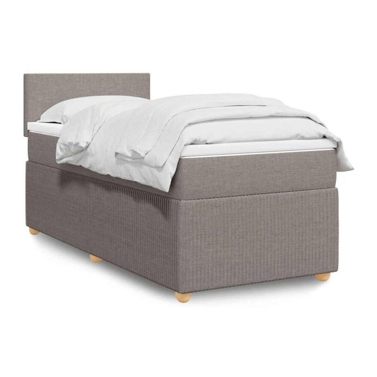 vidaxl Boxspringbett mit Matratze aus Stoff in Taupe meliert, B/T/H: 90 x 200 x 100,5 cm - Bild 1