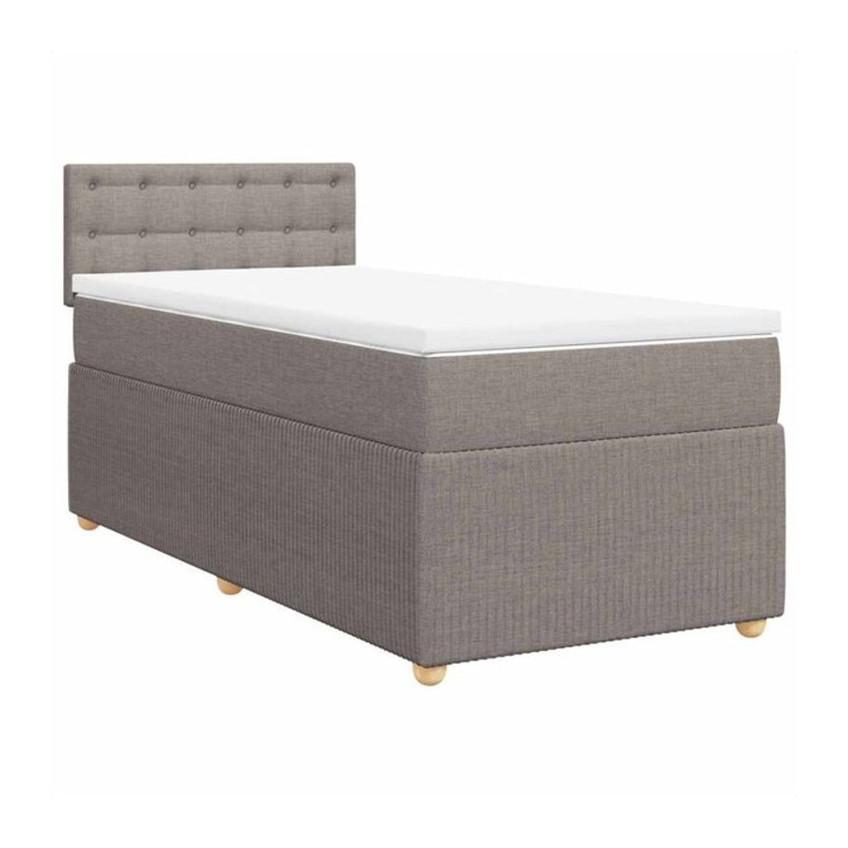 vidaxl Boxspringbett mit Matratze aus Stoff in Taupe meliert, B/T/H: 90 x 200 x 100,5 cm - Bild 1