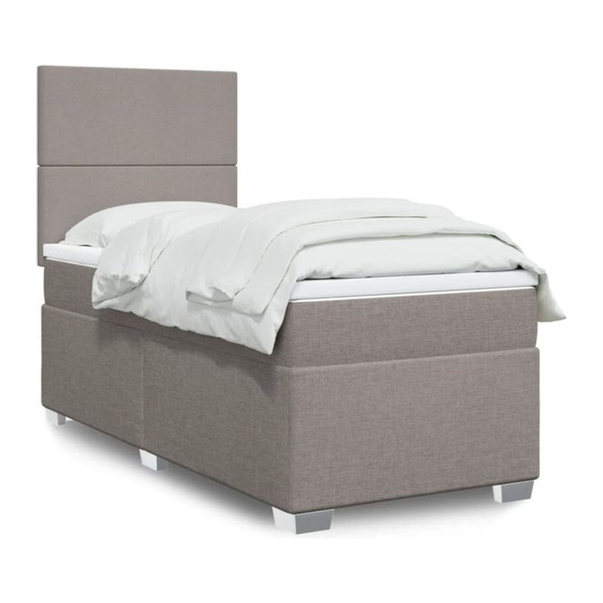vidaxl Boxspringbett mit Matratze aus Stoff in Taupe meliert, B/T/H: 90 x 200 x 140,5 cm - Bild 1