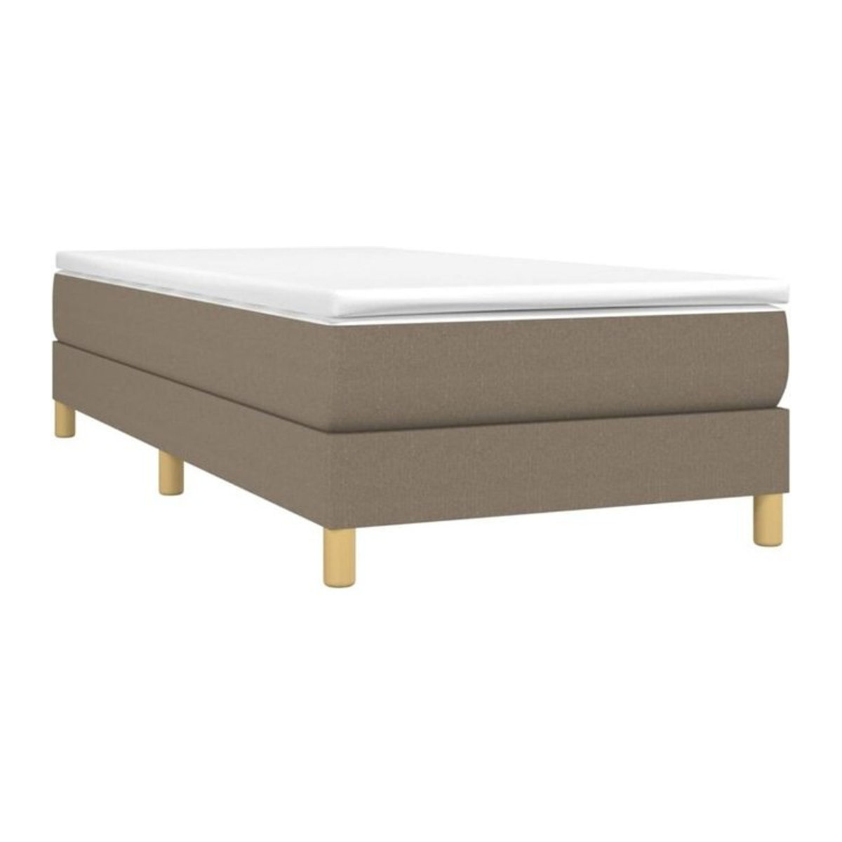 vidaxl Boxspringbett mit Matratze aus Stoff in Taupe meliert, B/T/H: 90 x 200 x 25 cm - Bild 1