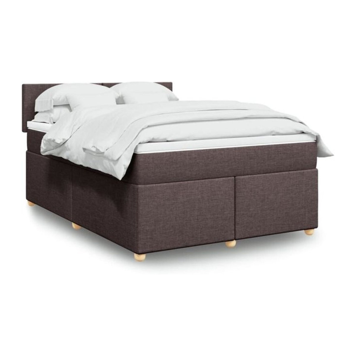 Vidaxl Boxspringbett mit Matratze aus Stoff und Massivholz in Braun, B/T/H: 160 x 200 x 100,5 cm - Bild 1