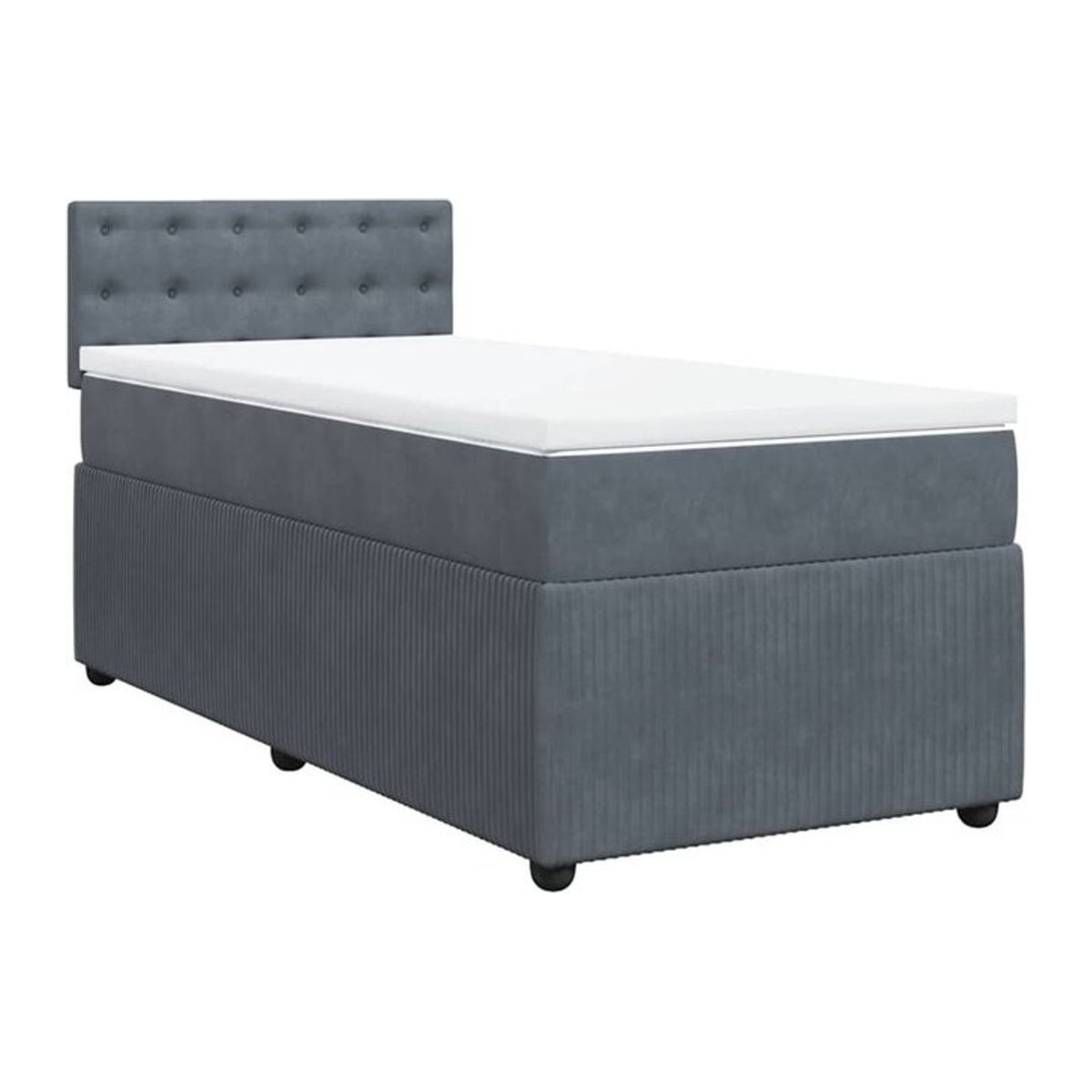 Vidaxl Boxspringbett mit Matratze in Anthrazit aus Samt, B/T: 100 x 200 cm - Bild 1