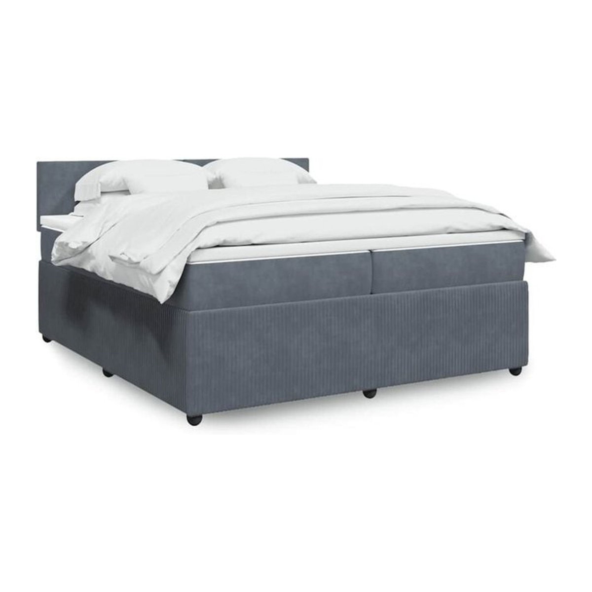 Vidaxl Boxspringbett mit Matratze in Anthrazit aus Samt, B/T: 200 x 200 cm - Bild 1