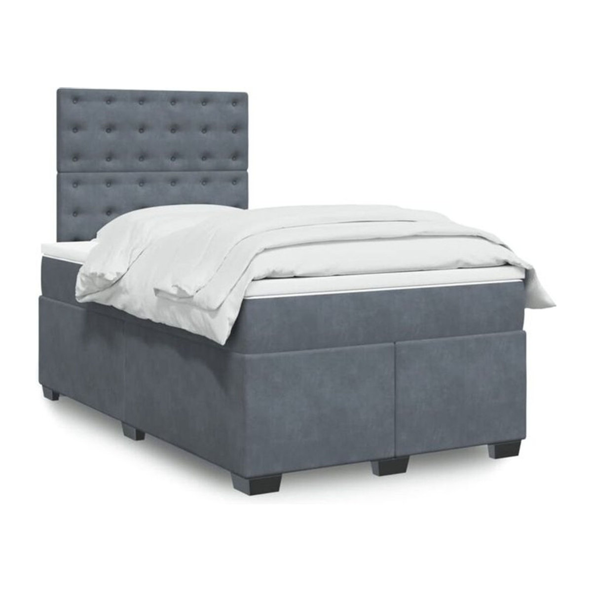 Vidaxl Boxspringbett mit Matratze in Anthrazit aus Samt, B/T/H: 120 x 200 cm - Bild 1