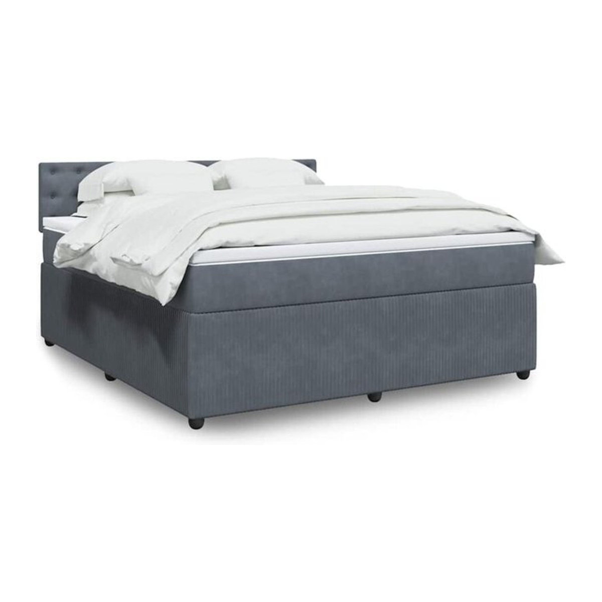 Vidaxl Boxspringbett mit Matratze in Anthrazit aus Samt, B/T/H: 180 x 200 x 100,5 cm - Bild 1