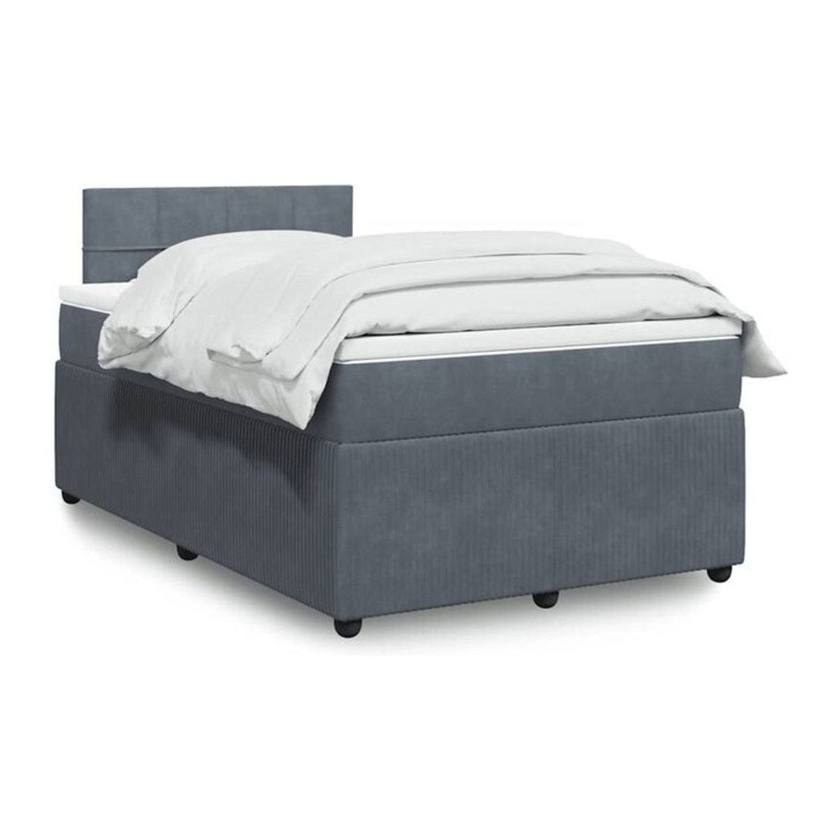 Vidaxl Boxspringbett mit Matratze in Anthrazit aus Samt, B/T/H: 190 x 120 x 100,5 cm - Bild 1