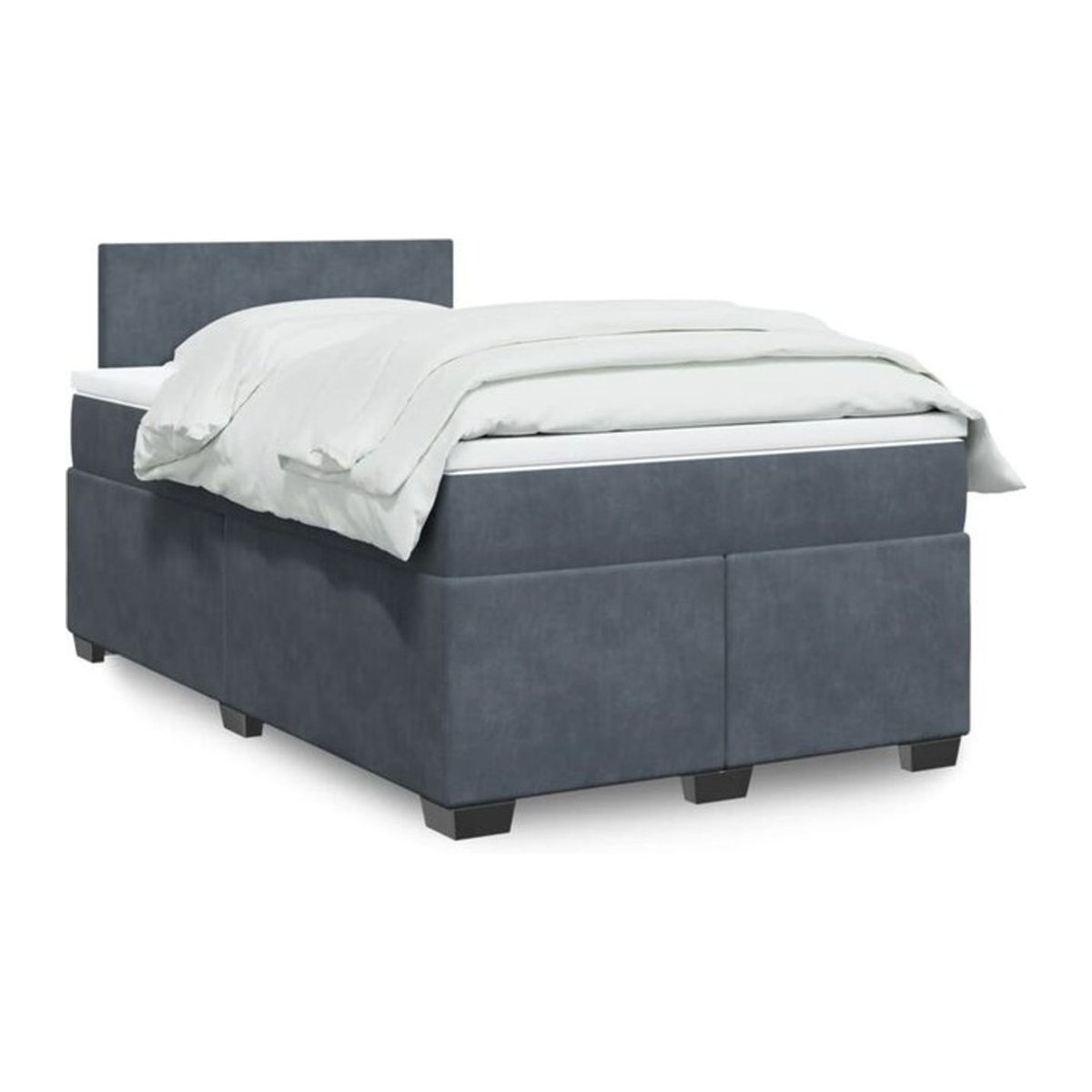 Vidaxl Boxspringbett mit Matratze in Anthrazit aus Samt, B/T/H: 200 x 120 x 100,5 cm - Bild 1
