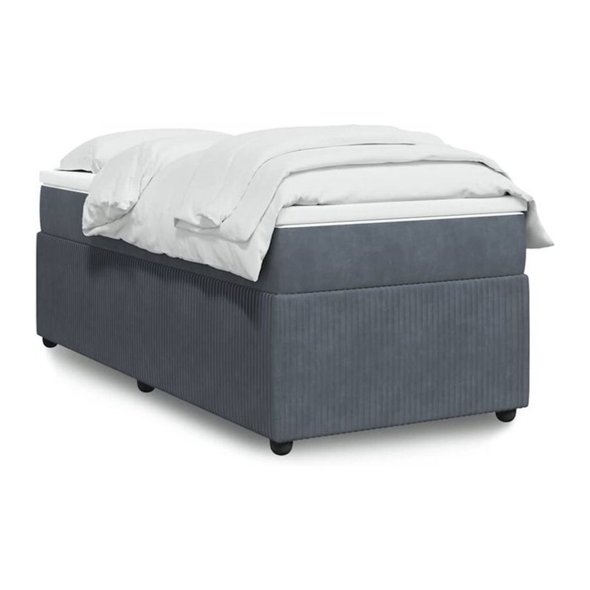 Vidaxl Boxspringbett mit Matratze in Anthrazit aus Samt B/T/H: 90 x 190 x 46 cm - Bild 1