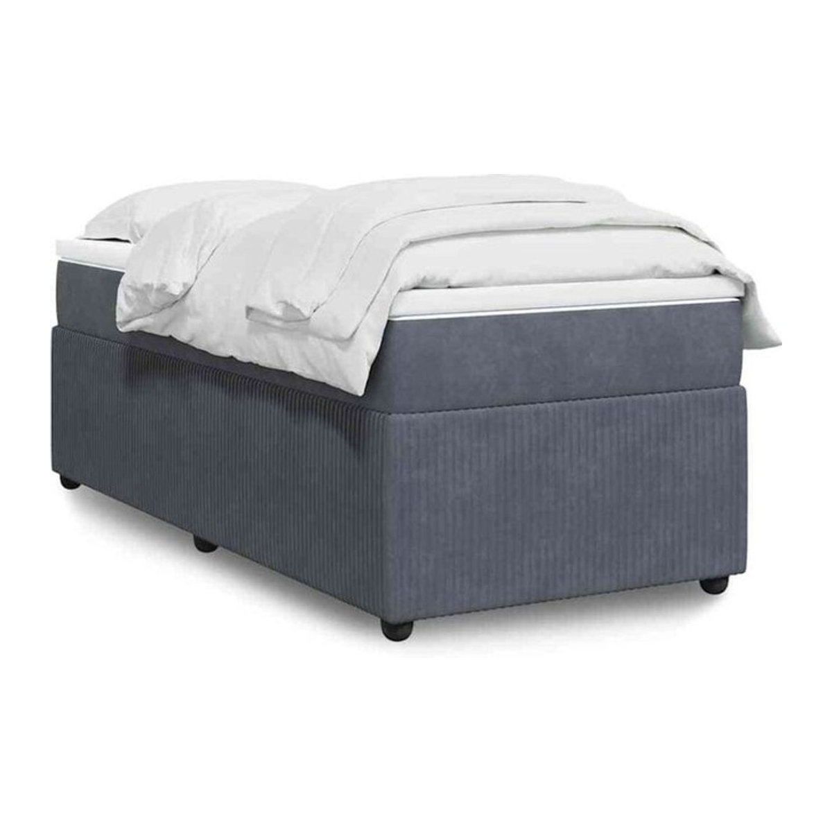 Vidaxl Boxspringbett mit Matratze in Anthrazit aus Samt, B/T/H: 90 x 200 cm - Bild 1