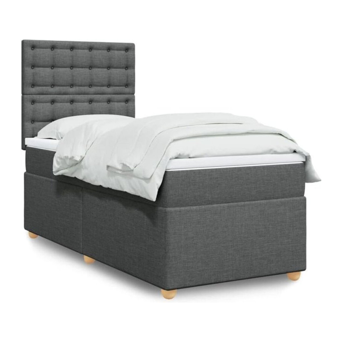 Vidaxl Boxspringbett mit Matratze in Anthrazit aus Stoff, B/T: 100 x 200 cm - Bild 1
