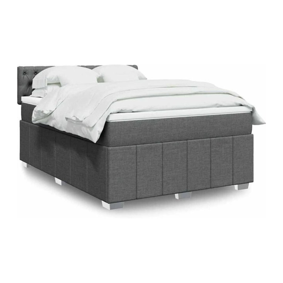 vidaxl Boxspringbett mit Matratze in Anthrazit aus Stoff, B/T: 140 x 200 cm - Bild 1