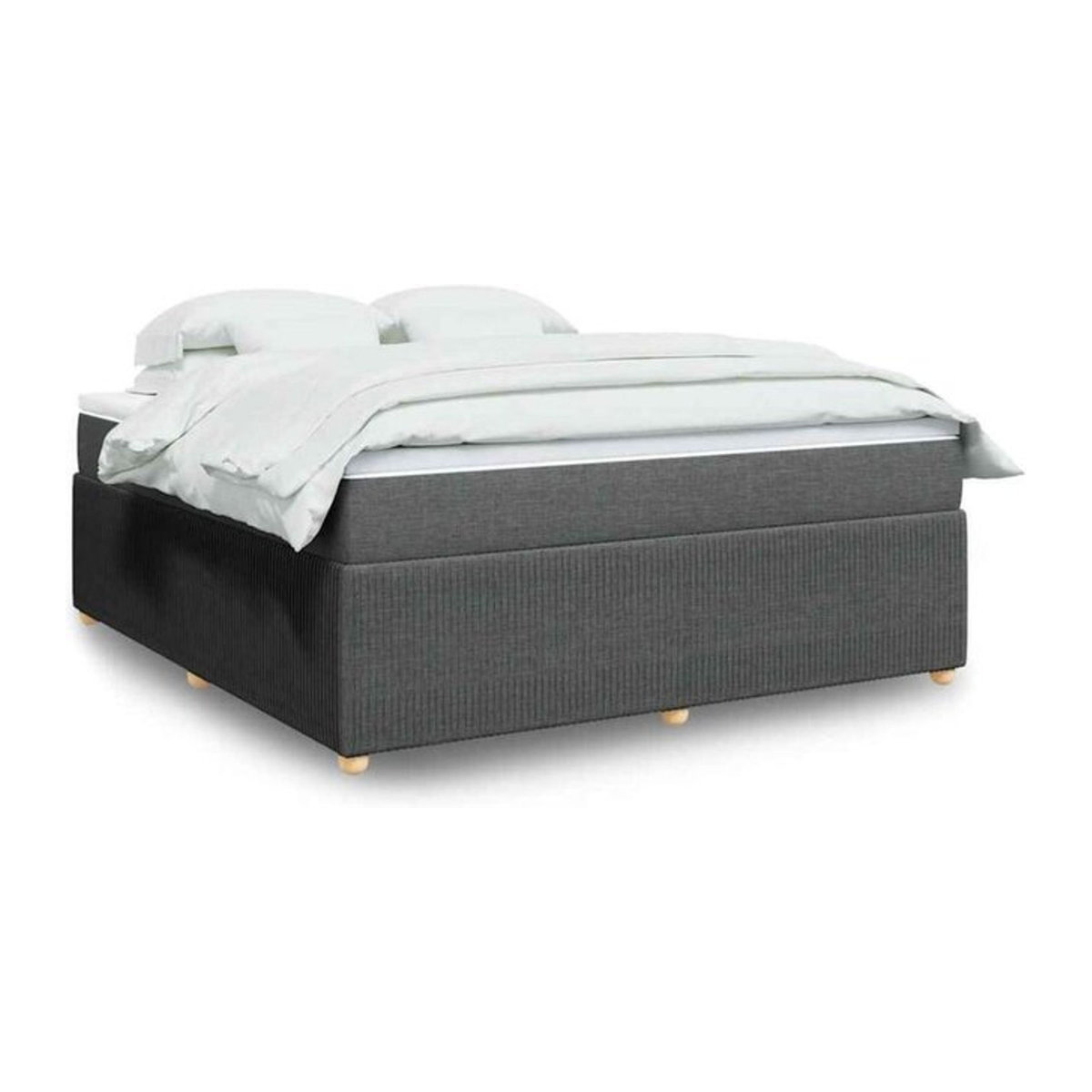 vidaxl Boxspringbett mit Matratze in Anthrazit aus Stoff, B/T: 180 x 200 cm - Bild 1