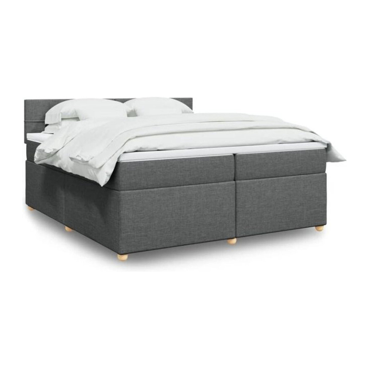Vidaxl Boxspringbett mit Matratze in Anthrazit aus Stoff, B/T: 200 x 200 cm - Bild 1