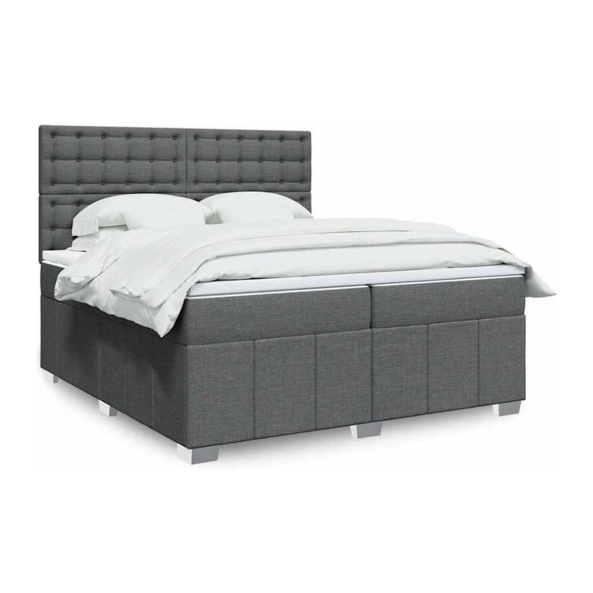 Vidaxl Boxspringbett mit Matratze in Anthrazit aus Stoff, B/T: 200 x 200 cm - Bild 1