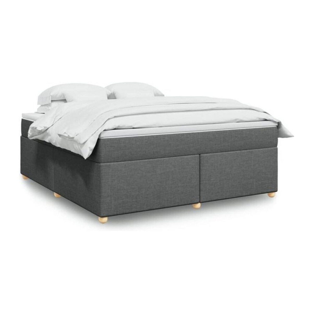 Vidaxl Boxspringbett mit Matratze in Anthrazit aus Stoff, B/T/H: 180 x 200 x 46 cm - Bild 1