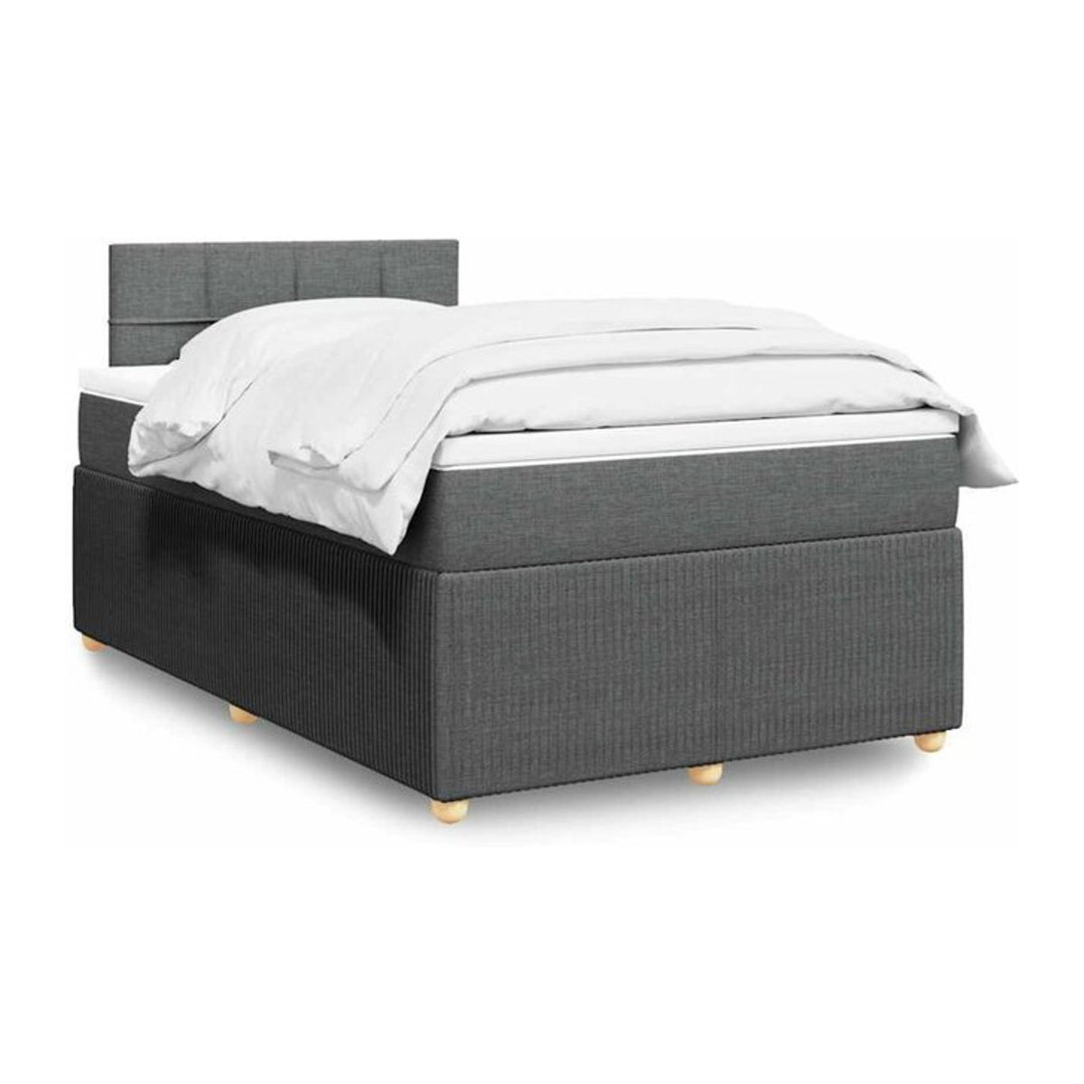 Vidaxl Boxspringbett mit Matratze in Anthrazit aus Stoff, B/T/H: 190 x 120 x 100,5 cm - Bild 1